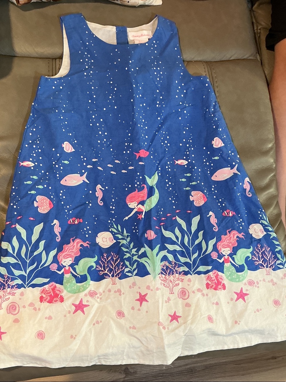 Tommy Bahama Blue Mermaid Print Girls Nightgown with Pink & Green Accents
